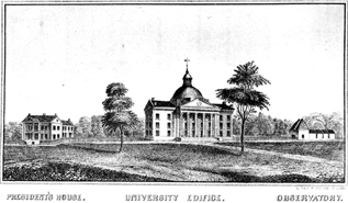 Lithograph Print of the University of Missouri Campus, ca. 1850