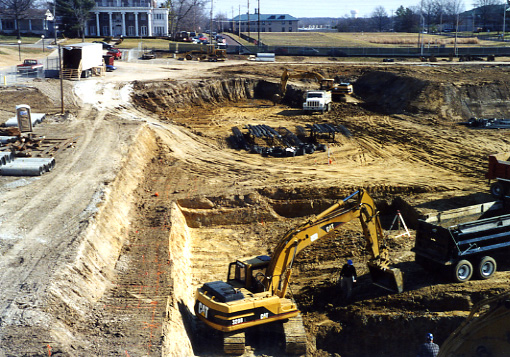 excavation work at start of construction phase in 2002