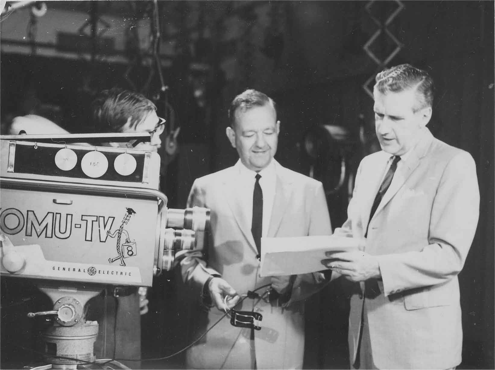 Dr. Lambert in the KOMU-TV Studio, ca. 1955