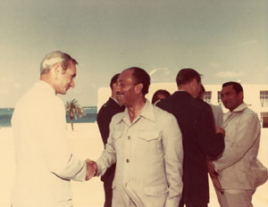Department of Defense travel - Sanders with Anwar Sadat, Hosni Mubarak, and others
