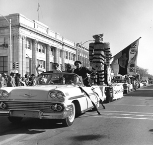 The 1963 Homecoming Parade Draws Crowds in Downtown Columbia