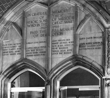 Inscription above entrance to Memorial Union