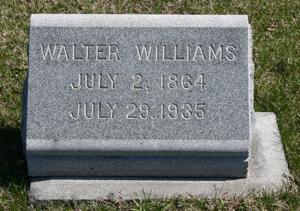 gravestone of walter williams