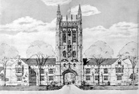 Architect's Sketch of Memorial Union Tower