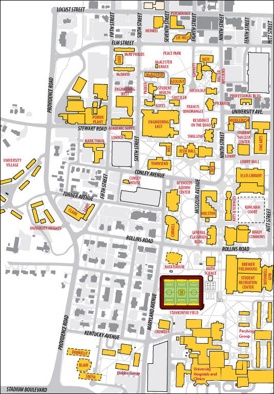 University Of Missouri Map Mu In Brick And Mortar - Map