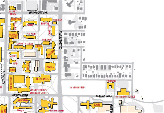 Map Of Mizzou Dorms Mu In Brick And Mortar - Map