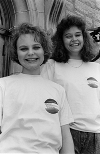 Lanette Marquardt, HES Ambassador and Cathy Isgrig, HES Student Council President in 1988