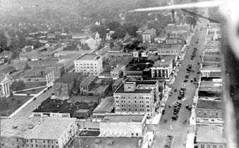 Aerial view of downtown Columbia, Missouri, 1919