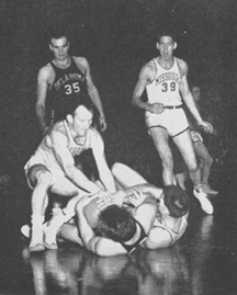 Scuffle for the Ball During an MU versus Oklahoma Game, 1947