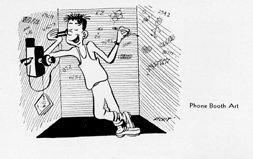 cartoon of man in phone booth