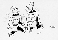 cartoon of men with political signs