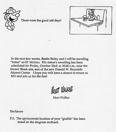 Mort Walker letter