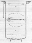 1878 Commencement Program Cover