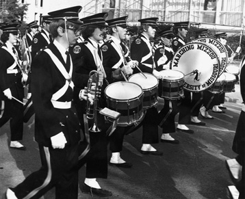 MU's Marching Band in the 1969 Homecoming Parade