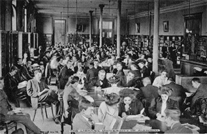 Library in Jesse Hall, ca. 1895