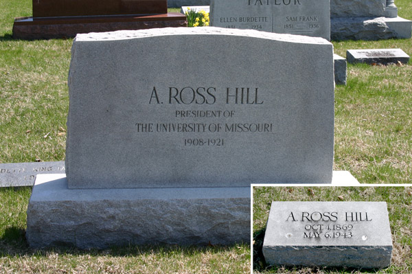 grave stone of albert ross hill