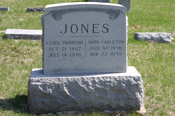 gravestone of john carleton jones