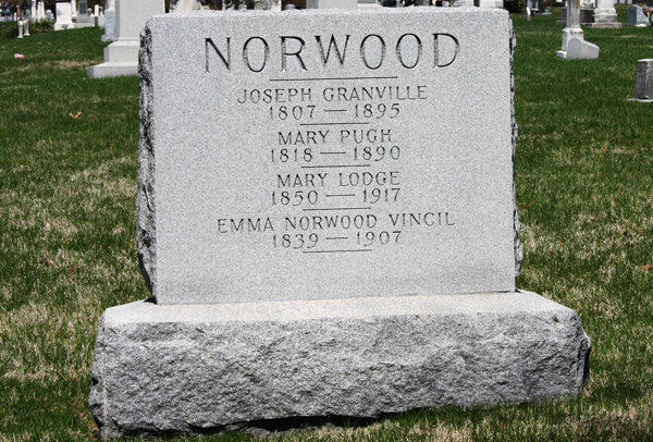 gravestone of joseph granville norwood
