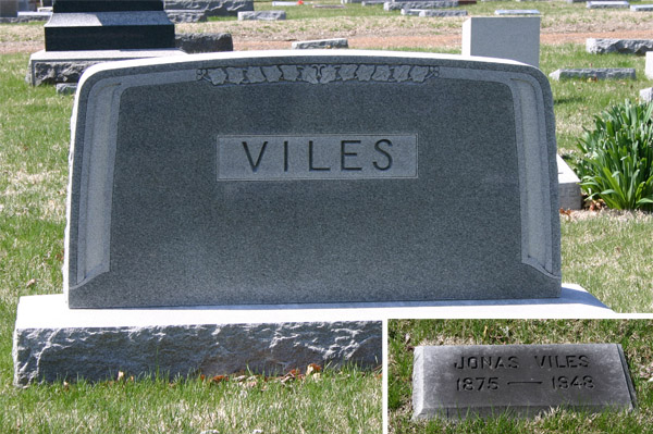 gravestone of jonas viles