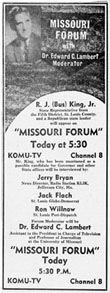newspaper advertisement for Missouri Forum