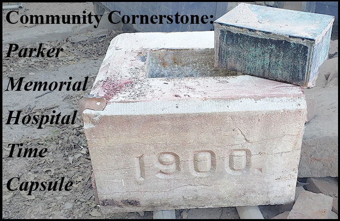 Image link to online exhibit entitled Community Cornerstone: Parker Memorial Hospital Time Capsule