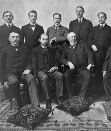 Midwestern University Presidents meet at MU in 1904. Richard Jesse is second from left in front row.