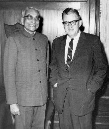 The Honorable R. N. Singh Deo, Chief Minister of Orissa meets with University President John Weaver, 1969